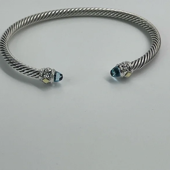 David Yurman Renaissance Blue Topaz Bracelet with 18K Yellow Gold - Picture 12 of 15